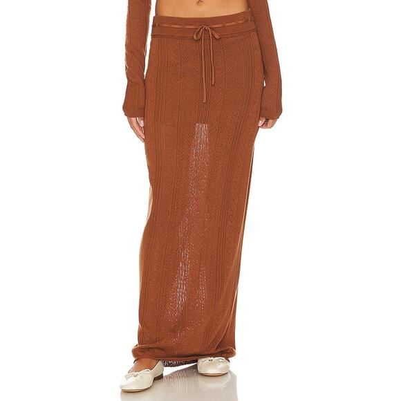 LPA Dresses & Skirts - Lpa 'Bennett' Brown Cotton Maxi Skirt Size S